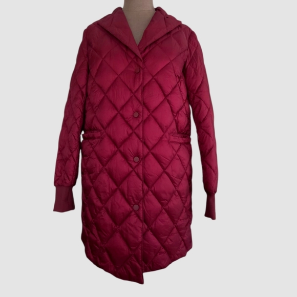 Dawn Levy Jess Diamond Quilted Water Resistant Packable Jacket S NWT Berry Red - Picture 11 of 16
